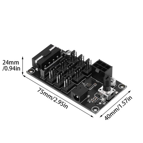 Computer Chassis PWM Violent Fan Speed Controller 9-Channel Fan Hub Controller - Afbeelding 17 van 18