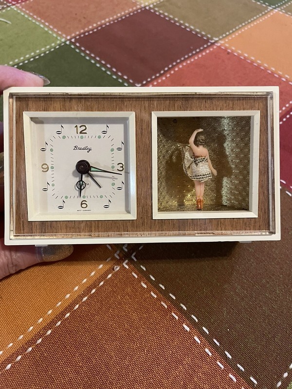 Vintage Florn Bradley Mid Century Musical Ballerina Wind up Alarm Clock Germany