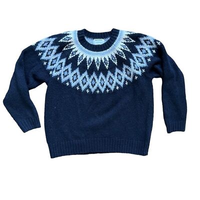 Old Navy Wool Blend Fair Isle Cozy Shaker-Stitch Pullover Sweater