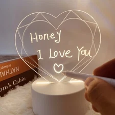 Acrylic Dry Erase Board with Stand as a Glow Memo LED Letter Message Board