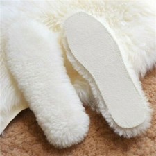 2 Pairs Unisex Wool Sheepskin Insoles Thick Warm Plush Shoe Pad Winter