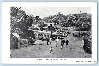 Freetown Sierra Leone Postcard View of Bridge and People Walking c1920's