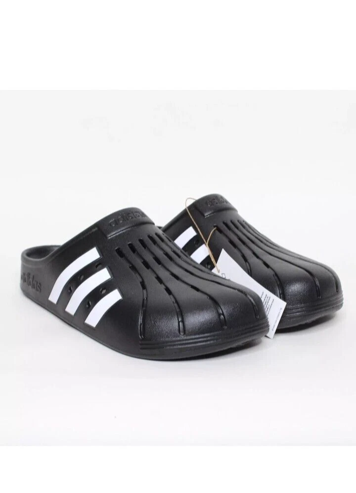 zoccoli slip on adidas adilette nuovi senza scatola nero bianco uomo GZ5886 taglia u.s. 10