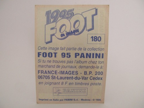 Sticker PANINI FOOT 1995 N°180 Guillaume Masson Metz - Picture 2 of 2