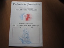 BEAU DOCUMENT 1° JOUR DE POLYNESIE - BICENTENAIRE MUTINERIE DU H.M.S. BOUNTY