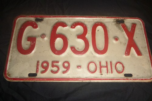 (2)Ohio License Plate 1959 G 630 X Pair Both Pictured Seperate - 第 1/4 張圖片