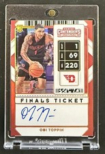 2020-21 Panini Contenders Auto /5 Obi Toppin Rookie Cracked Ice Finals Ticket