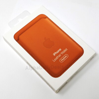 Apple MagSafe Wallet レザー Wallet 純正　オレンジ Genuine OEM Apple iPhone Leather Wallet with MagSafe Find My