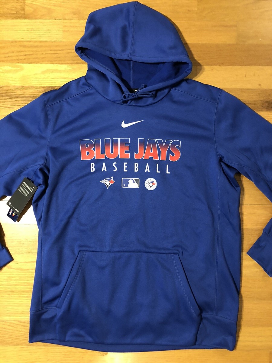 New M Nike Toronto Blue Jays Dri-Fit MLB Baseball Authentic Hoodie