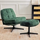Redlife Accent Swivel Chair Fabric Single Sofa w/Ottoman Chair for Living Room