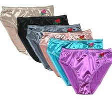 6 12 PRETTY SATIN BIKINIS Style PANTIES Womens Underwear Ella 3123N S M L XL