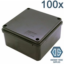 1-100 x Black Adaptable Box Waterproof Junction Box 100 x 100 x 50mm IP56 PVC 