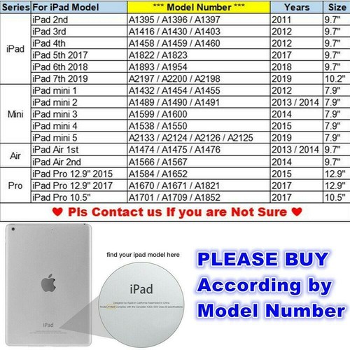 Housse Etui Coque 360 Rotatif Cuir Folio Antichoc Support pour Tous iPad Mini Air Pro - Photo 2/16