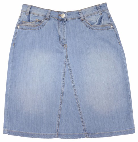 Light Dark Blue Wash Stretch Denim Skirts Ex High Street Womens - Picture 7 of 9