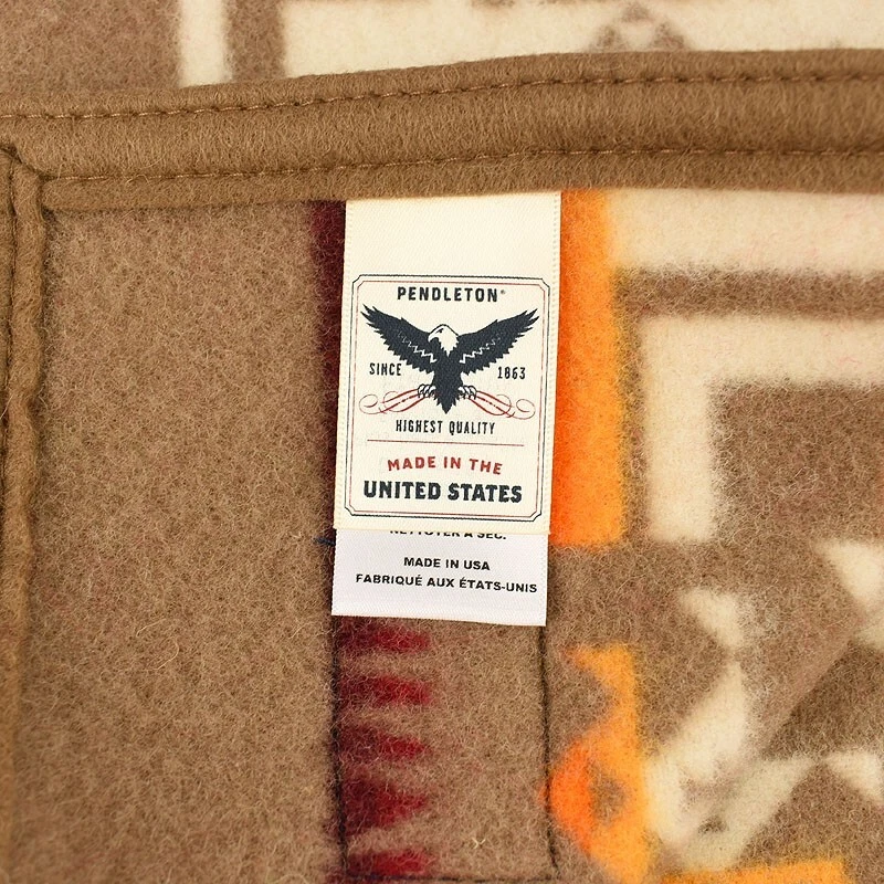 PENDLETON Khaki CHIEF JOSEPH Jacquard Wool Cotton Crib Blanket NWT - Image 4 of 4