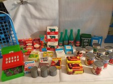LOTTO 40 PEZZI MINIATURE SUPERMARKET ALIMENTARI PLASTICA X CUCINA CASA BAMBOLA
