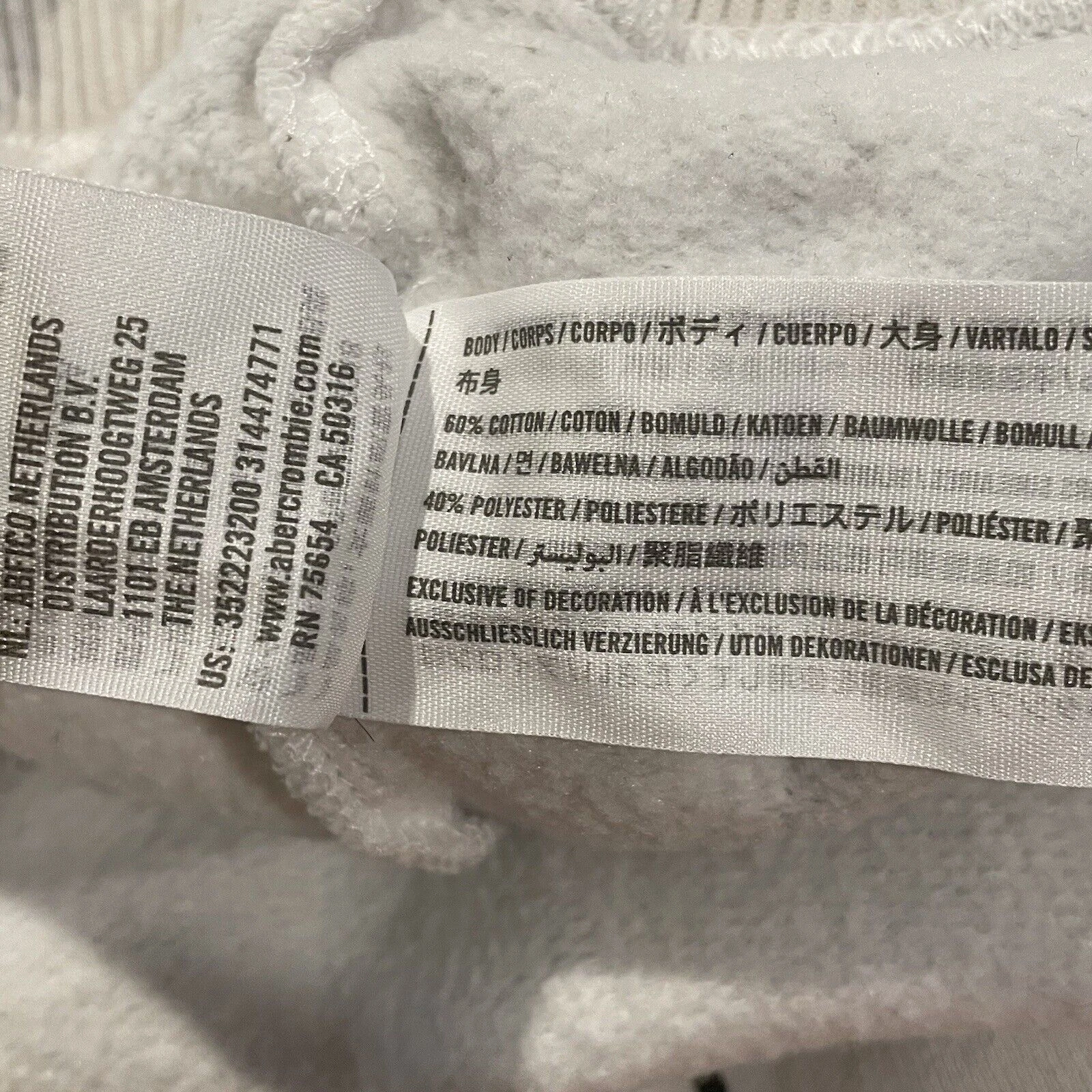 OFF WHITE Felpa Hollister Collab taglia M grigia panna tie dye girocollo drago limitata