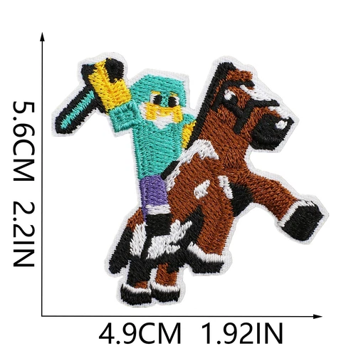 12/16 Stück Minecraft Patches Mosaik Welt Stickerei Bügelbild Applikation Jacken Jeans - Bild 11 von 20