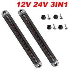 2X 10'' Sequential LED Truck DRL Light Bar Brake Turn Signal Tail Strip Flowing