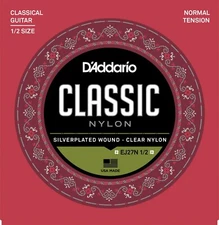 D’Addario EJ27N 1/2 Size Scale Classical Guitar Clear Nylon Strings