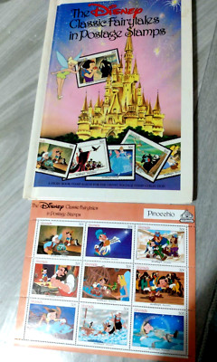 The Disney Classic Fairytales in Postage Stamps Book 1987 with 9 stamps