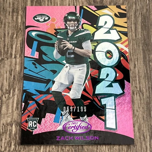 2021 Certified Graffiti ZACH WILSON Pink Rookie Card RC /199 #2021-17 NYJ/DEN