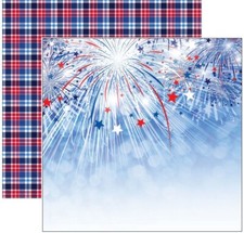4th of July, patriotic, DS scrapbook paper - Scrapbook Customs 30605