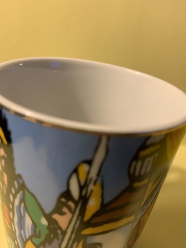 Ethiopian Art coffee mug Cup multicolor Fine Porcelain Tribal Village Scene 8oz - 第 6/6 張圖片