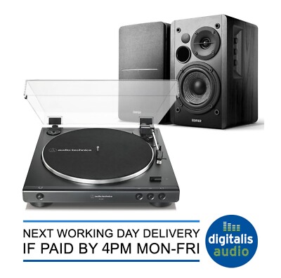 Audio-Technica AT-LP60X Turntable and Edifier R1280T Black