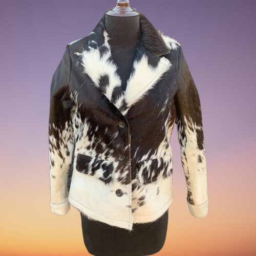 PONY Giacca donna pelle bovina capelli naturali pelle di cavallo stile western blazer cappotto