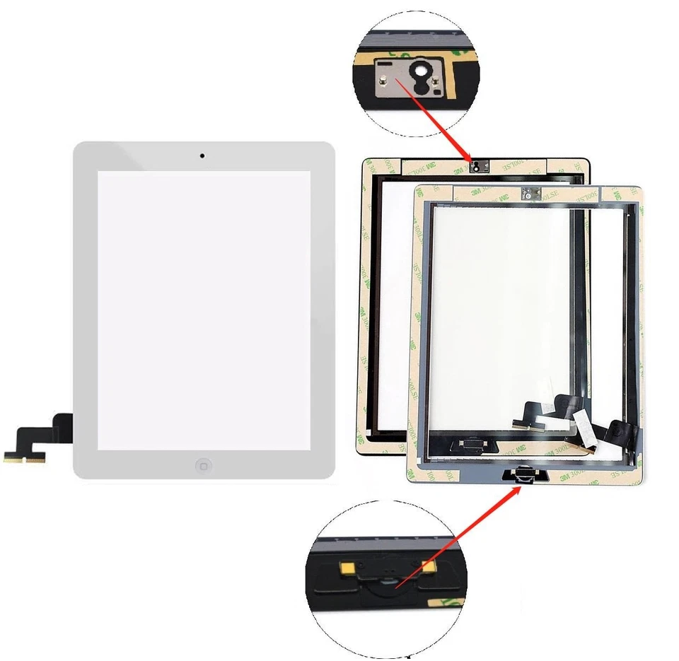 White Screen Glass Digitizer replacement for iPad 2 A1395 A1397 A1396 with tools - Image 2 of 3