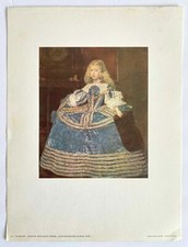 Vintage Lithograph Art Print Diego Velasquez L'Infante Marguerite Therese France