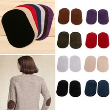 2x Suede Leather Iron-on Oval Elbow Knee Patches DIY Repair Sewing Applique zs