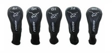AGXGOLF Hybrid Golf Club Head Covers Long Neck Set of 5 Black for 4 5 6 7 & 8
