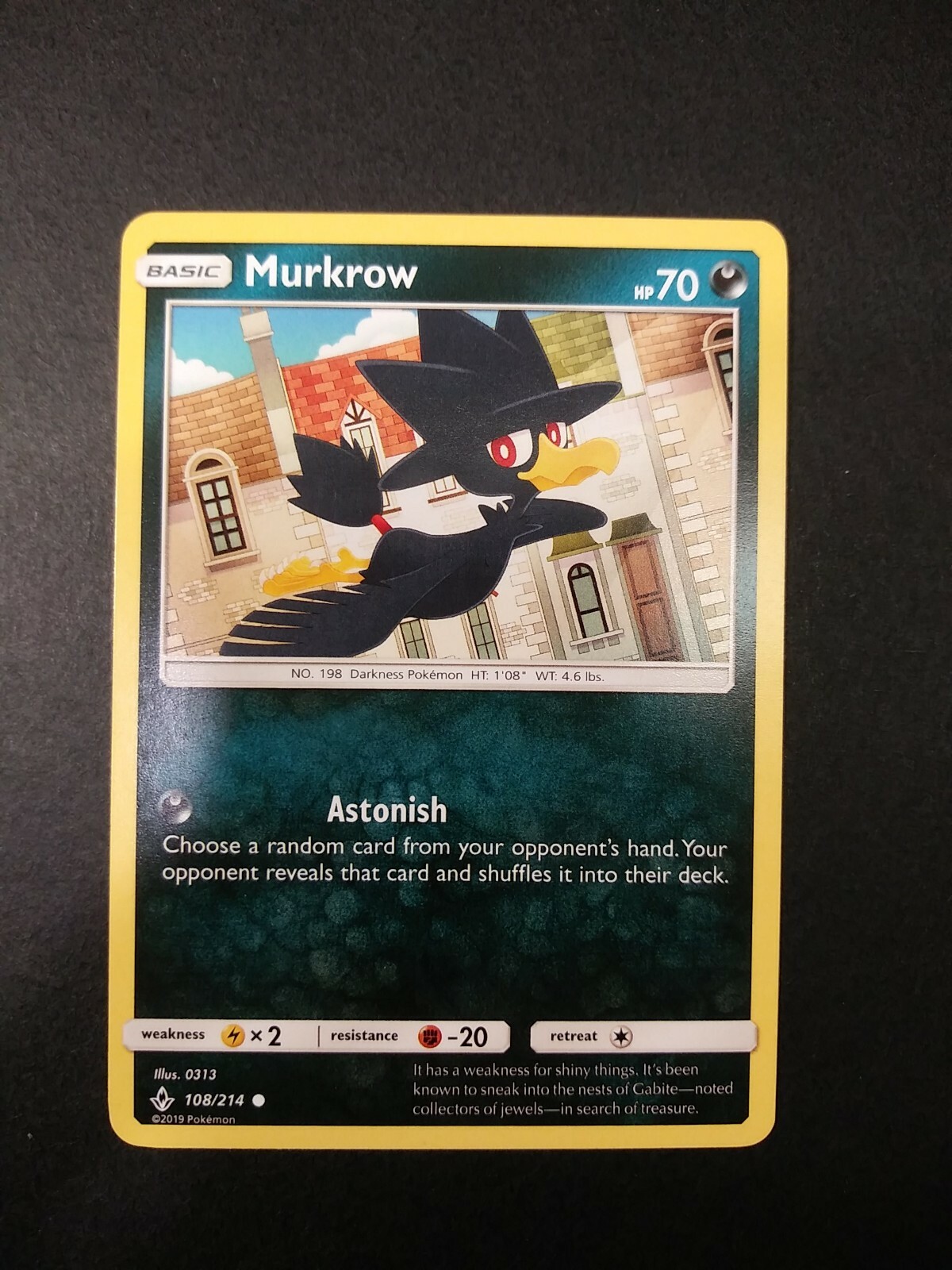 Pokemon Unbroken Bonds Murkrow Common Card 108/214 NM