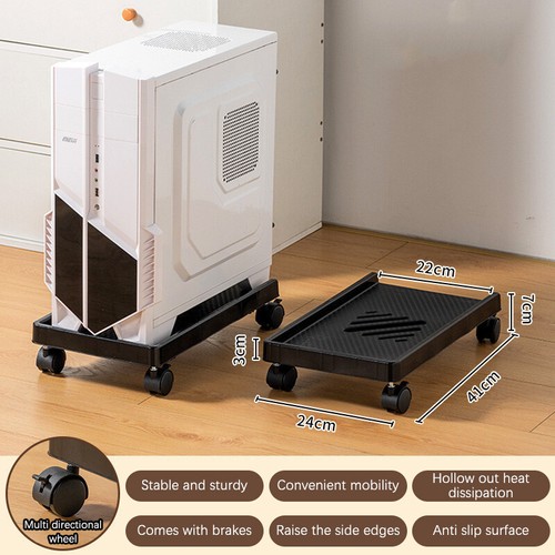 Adjustable Mobile CPU Holder Computer Tower Stand Ventilated For Most PC Under - Bild 14 von 15