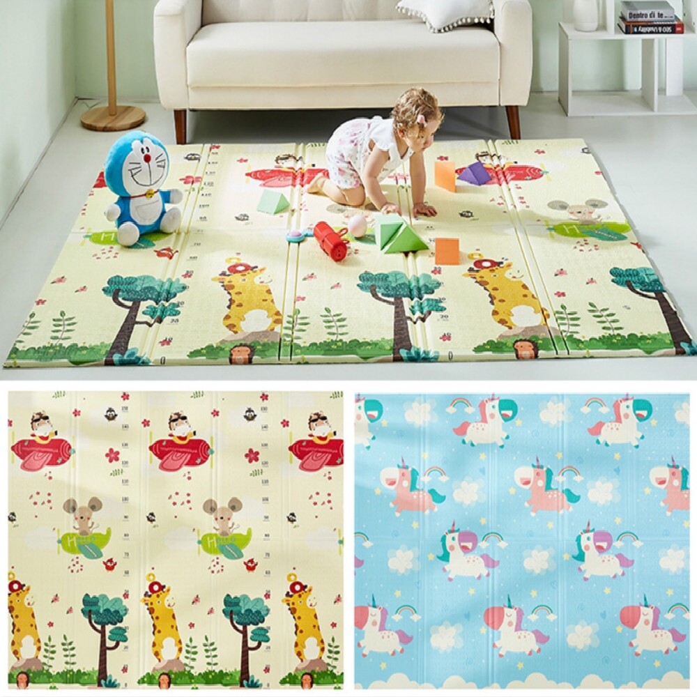 Baby Foam Crawling Mat Foldable Rug Waterproof Double sided Reversible