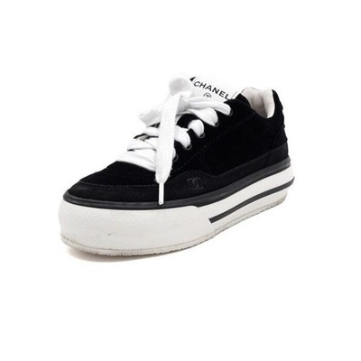 CHANEL G45208 Black Velvet Suede Women's Sneakers 62009 154033600