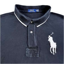 Polo Ralph Lauren Polo Shirt Mens 2XB Black Big Pony 3 Rugby Style Preppy