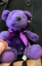 First  Main Rainbow Bear 6" Purple Teddy Stuffed Animal Toy Neck Ribbon Tags