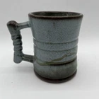 Vintage Frankoma C3 Coffee Mug Blue Brown Glaze Art Pottery 4” Tall Clay
