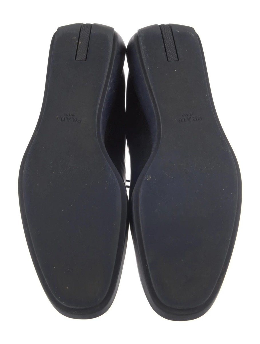 Prada Mens Black Leather Platform Oxford Shoes US 11.5 Lace 