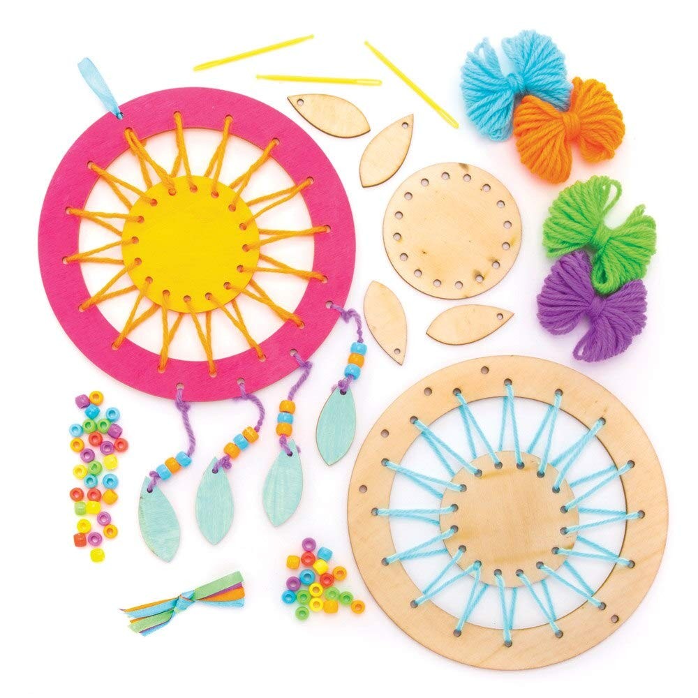 Baker Ross AW601 Wooden Dream Catcher Kit, Dreamcatchers for Medium,