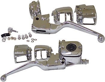 V-Factor 44735 Chrome Handlebar Control Kit Master Cylinder - 96-06 Single Disc