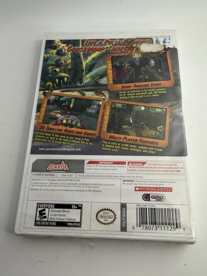 Goosebumps HorrorLand Juego Nintendo Wii Nuevo Precintado De Colección Raro Foto 4 de 4