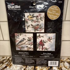 Bucilla BIRDS  BLOSSOMS Counted Cross Stitch 43542 Trio NEW