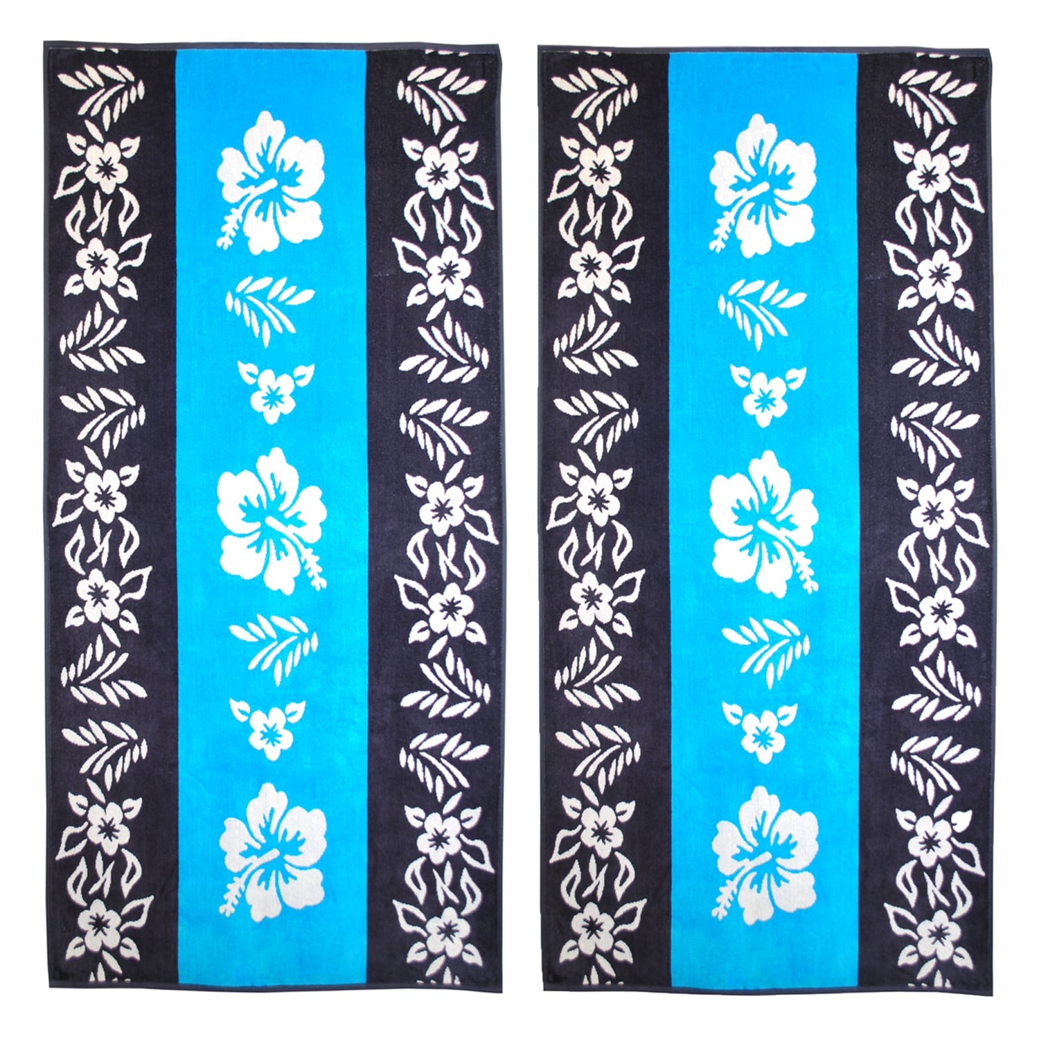 Superior Oversize Jacquard Cotton Beach Towels - Blue