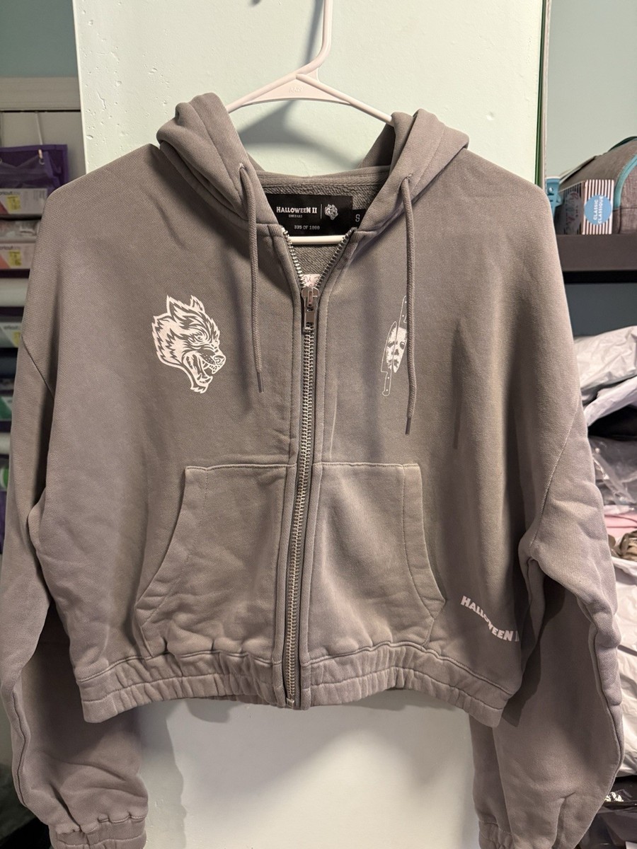 DARC SPORT Halloween II Michael Myers Gray Zip Hoodie Women's Size