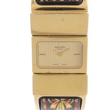 HERMES Loquet L01.201 Quartz Watch Gold Plated Gold