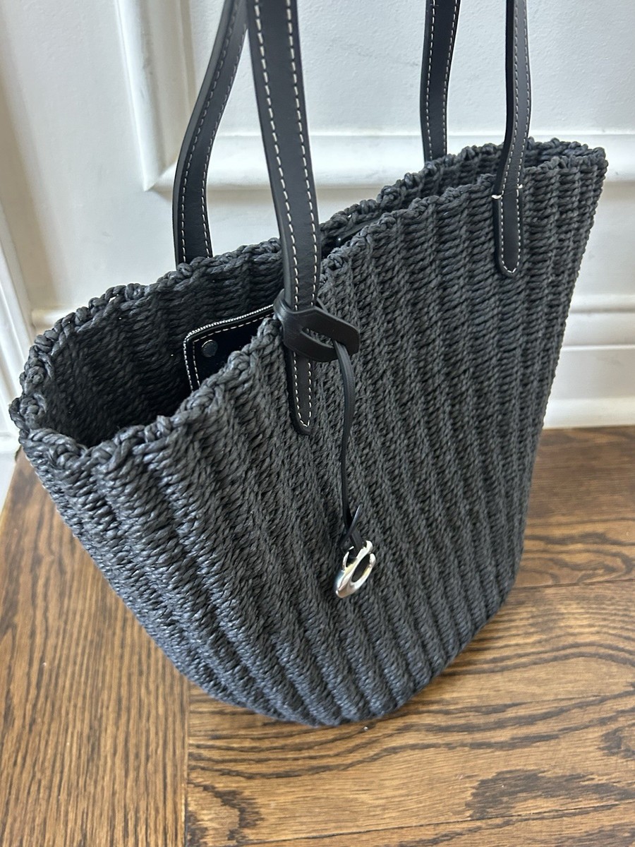 Coach Small Straw Tote CQ785 Black Wicker Bag for sale online | eBay